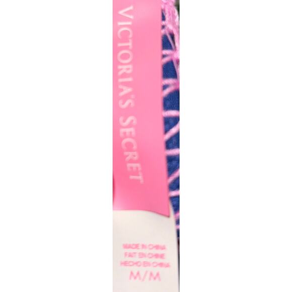 Victoria's Secret Bikini Swim Top Medium Blue/Removable Pads Macrame Accent EUC - Picture 6 of 6